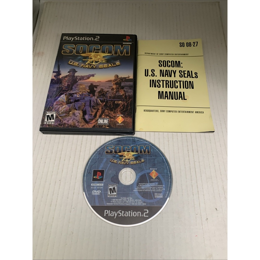 SOCOM: U.S. Navy SEALs Sony PlayStation 2 PS2 2002 CIB Complete 0711719713425